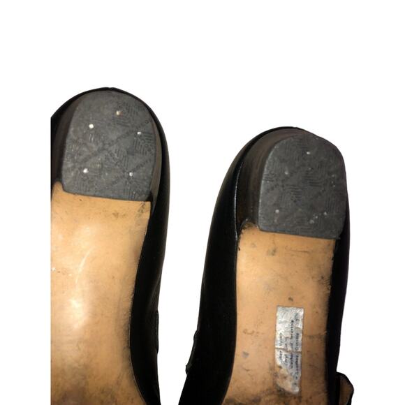 BTG WOMENS PENALJO BONE LEATHER BLACK HEELS MADE‎ IN USA Size 7-7.5 - Picture 6 of 12